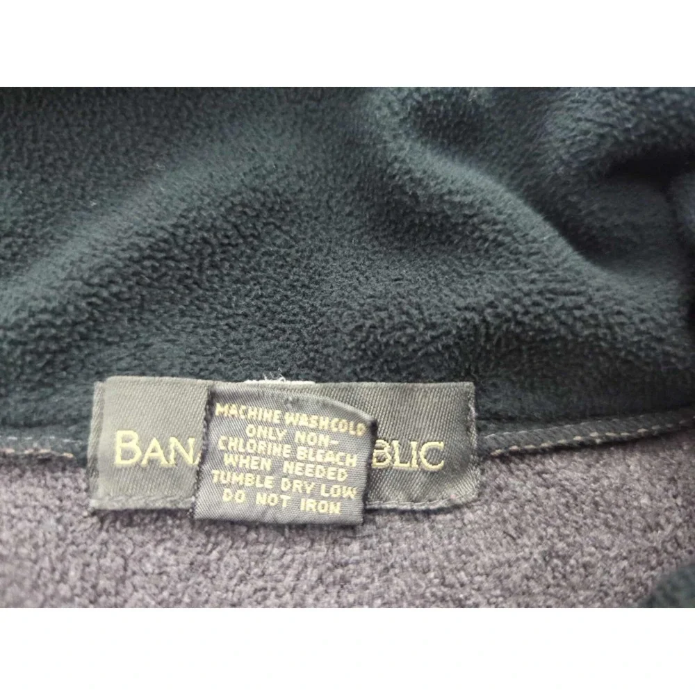 Banana Republic Jacket Mens XL Black Long Sleeve Full Zip Fleece Casual‎